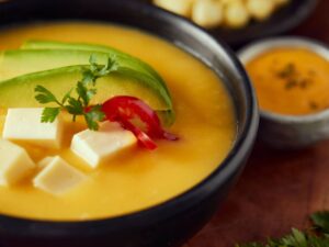 Potato soup, traditional dish in Quito