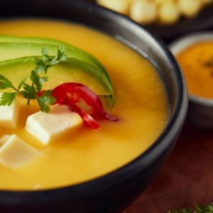 Potato soup, traditional dish in Quito